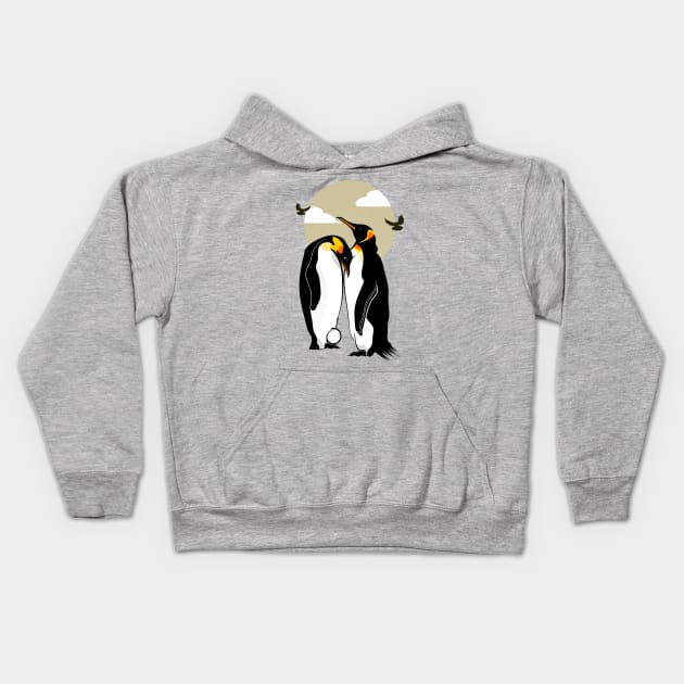 Emperor Penguins Kids Hoodie by mailboxdisco